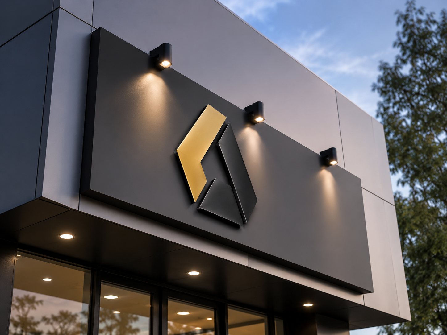 ACP cladding and name board project by MAK12